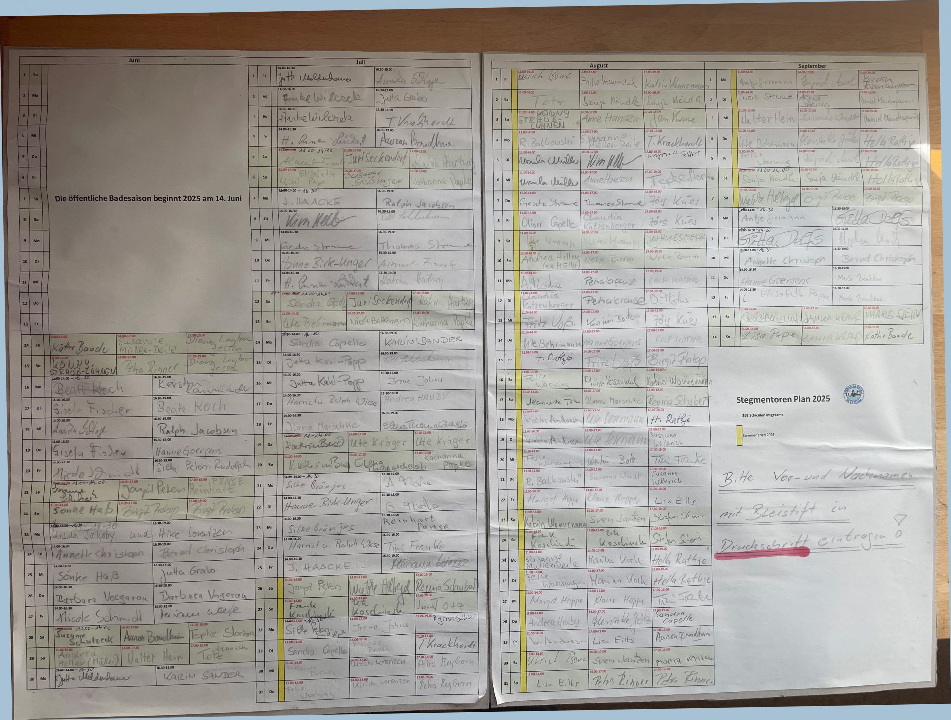 Stegmentorenplan April 2025