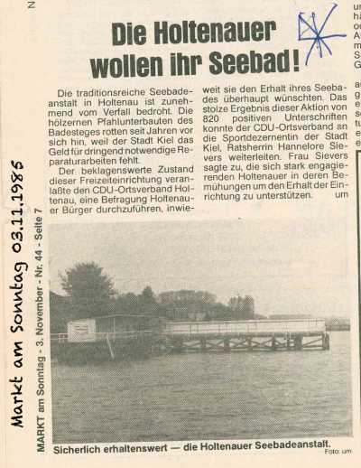 Zeitungsausriss 1985